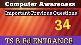 Computer Awareness|TS B.Ed Entrance|Computer technology important questions|computer Gk quiz screenshot 5