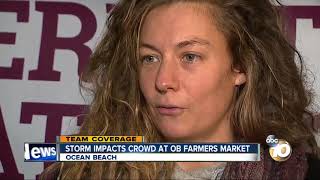 Storm impacts crowd at Ocean Beach Farmers Market
