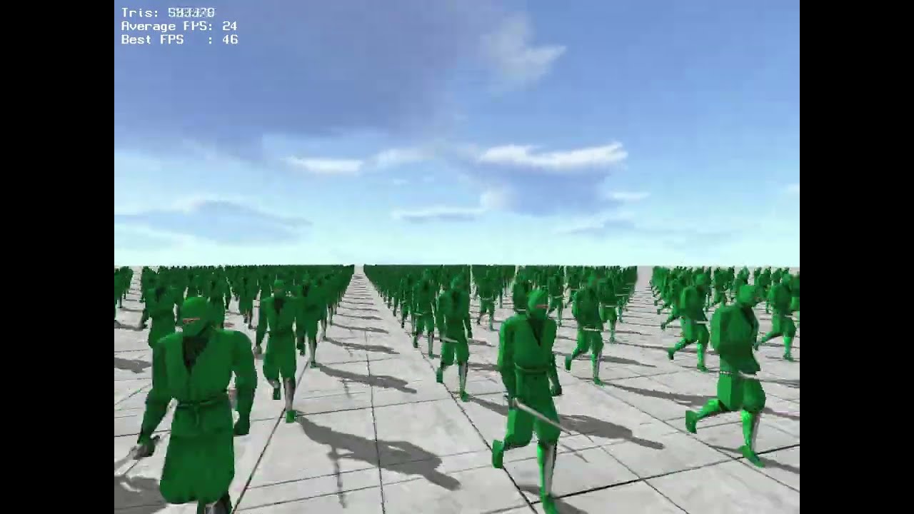 BlitzOgre Quick Benchmark Test 1 Million Triangles - Blitz3D Ogre3D