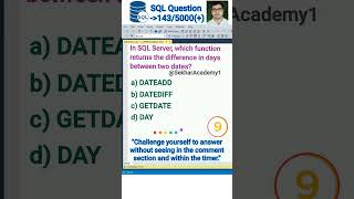 SQL Question 143 || #shorts #ytshorts #youtubeshorts #sql #interview #reels #mysql @SekharAcademy1
