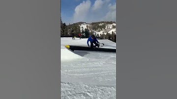 Man Snowboarding on Rail Loses Balance and Falls Face-First - 1631909