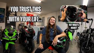 What's Inside A Motorcycle Helmet??