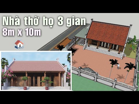 Video Mẫu nhà thờ họ - Nhà từ đường đẹp 3 gian, 8m x 10m - youtube