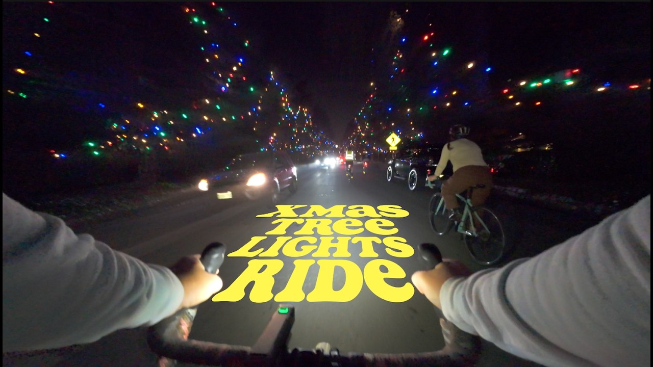 Christmas tree lights group ride in Los Angeles