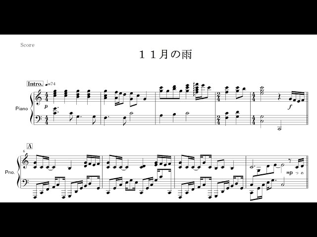 ピアノ 楽譜】11月の雨 CHiCO with HoneyWorks - YouTube