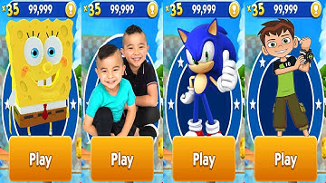 Sonic Dash vs CKN Toys Car Hero Run vs Tag with Ryan SpongeBob vs Ben10 Up To Speed Android Gameplay