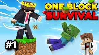 first day on one block | Minecraft | BOSS gaming #trending #minecraft