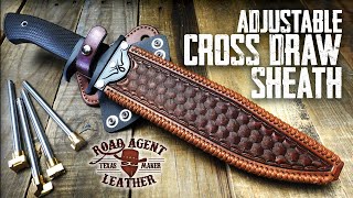 Making an Adjustable Cross Draw Leather & Kydex Survival Knife Sheath Leather Working ASMR