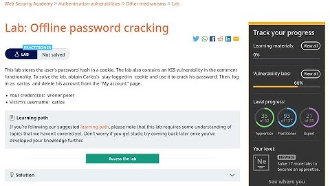 Web Security Academy | Authentication | 10 - Offline Password Cracking