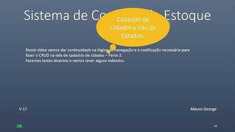 Controle de Estoque para iniciantes #17  C# Sql Server  View de Cidade Parte 2 Testes | Mauro George