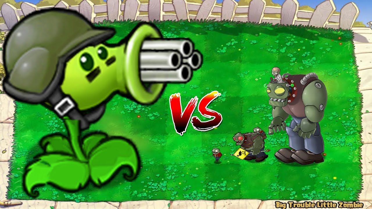 GATLING PEA VS giga gargantuar VS dr zomboss PLANTS VS ZOMBIES BATTLEZ ...