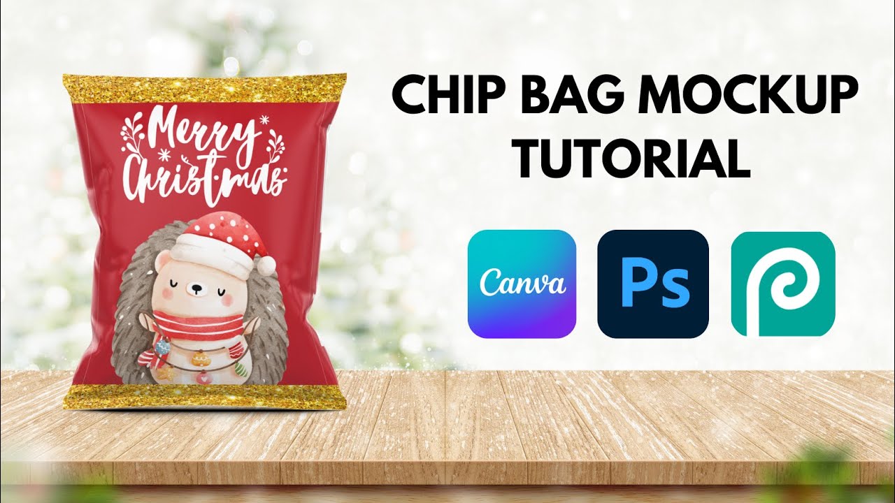 Chip Bag Template, Canva Chip Bag Mockup