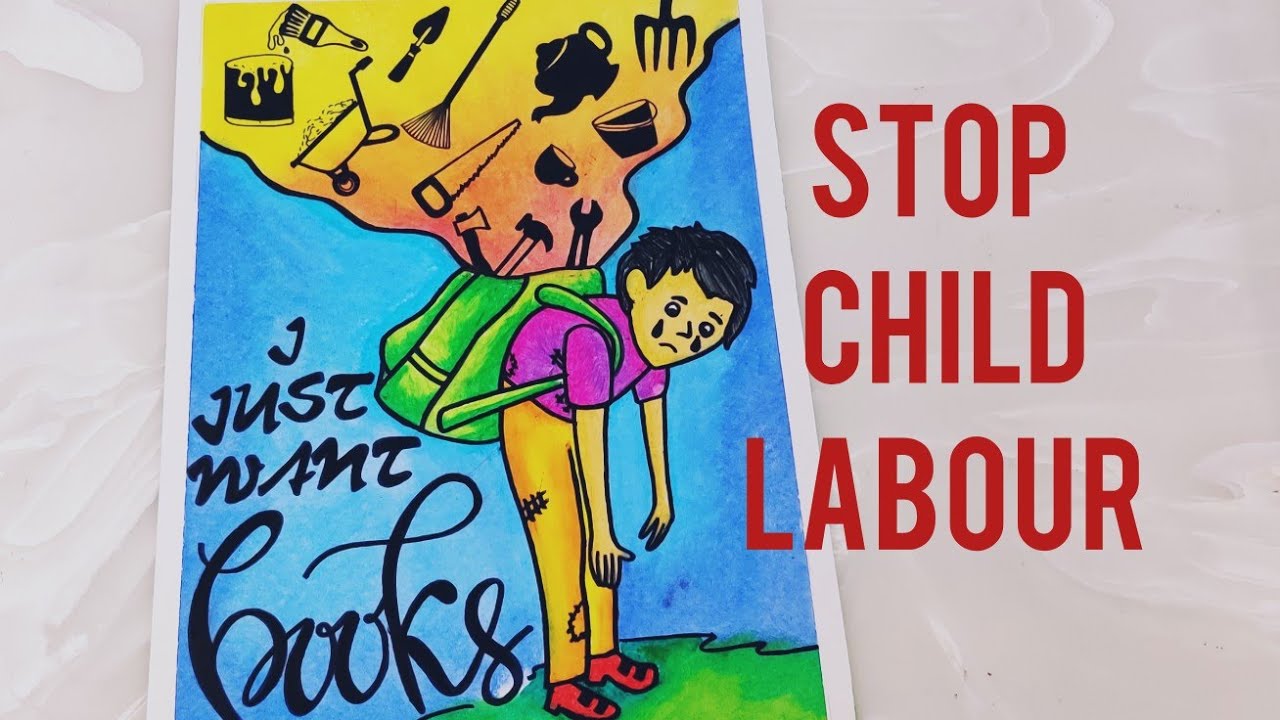 World day against child labour drawing poster | Stop child labour drawing  poster | 12th June drawing - YouTube