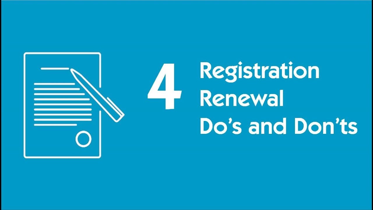 Registration Renewal Do's and Don'ts YouTube