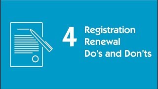 Registration Renewal - Do's and Don'ts