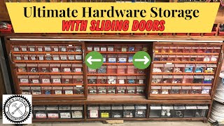 How To Make A Hardware & Parts Storage Cabinet With Sliding Doors! Workshop Organization Ideas.