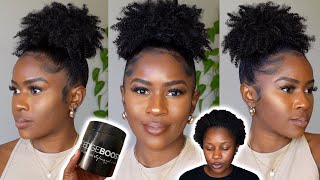 Testing Out Style Factor Edge Booster 'HIDE OUT' Black Strong Hold Gel on Short Type 4 Natural Hair!