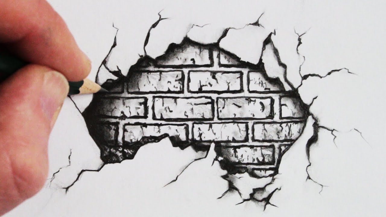 How To Draw A Cracked Brick Wall The Original Video  eduaspirantcom