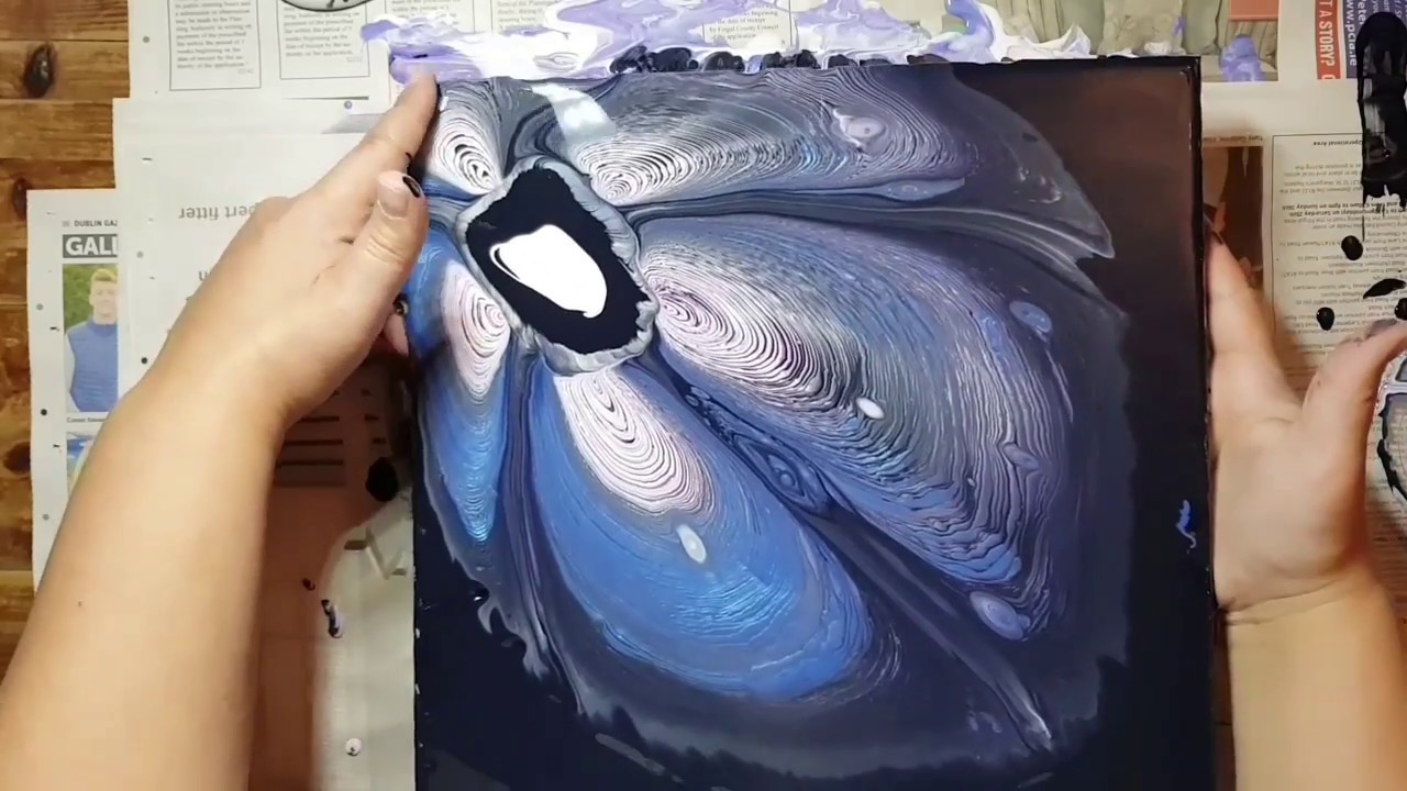 Fluid Painting Techniques l Bottom Bottle Ring Pour l Acrylic Pouring l ...