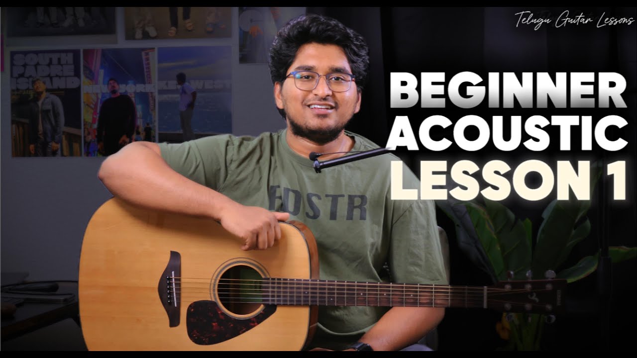 Beginner Acoustic Guitar Lesson 1-Very First Guitar Lesson (E Minor + Asus2)|Telugu Guitar Lessons