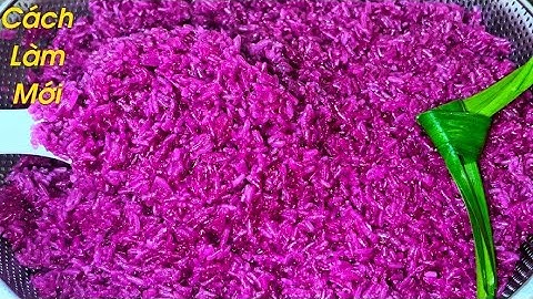 XÔI LÁ CẨM NƯỚC CỐT DỪA  Làm Theo Cách Này Hạt Xôi Dẻo Mềm Thơm Béo Rất Ngon lên Màu Lá Cẩm Rất Đẹp.