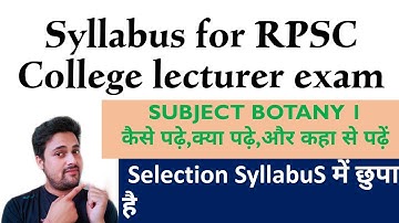 RPSC college lecturer exam botany paper 1 syllabus explained with book list,and strategy