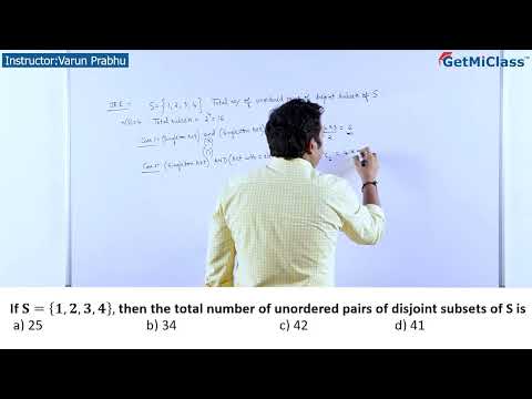 Unordered Pairs of Disjoint Subsets JEE 11th Maths Sets