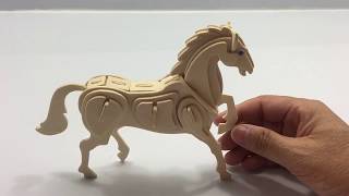 Unicorn Horse Wood Puzzle Amish Made Scroll Saw Toy New Figurine USA 