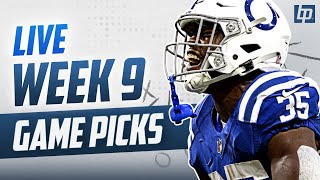 LIVE: NFL WEEK 9 GAME PICKS + FREE BETS  | PREDICTIONS, PROPS, AND PLAYS (BettingPros)