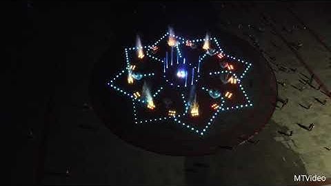 Màn biểu diễn nhạc nước Quảng trường Tiền Giang xem từ trên cao