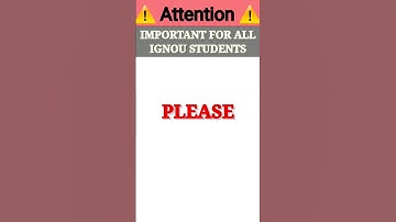 ⚠️Urgent for IGNOU students | #ignou #rkignous #ignousolvedassignment #shorts #youtubeshorts
