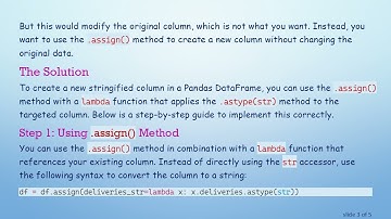 How to Create a New Column with a Stringified Version of an Existing Column in Pandas