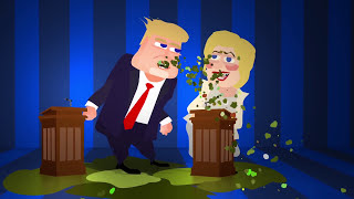 Donald Trump And Hillary Clinton Puke Debate  - Titus Toons Political Animation #28 Barf by Titus Toons 18,072 views 7 years ago 1 minute, 17 seconds