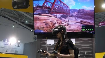 HTC VR VIVE device with game interactive in Taiwan COMPUTEX 2016