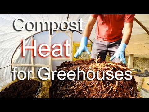 Greenhouse heating using compost and thermal mass  - Chauffage de serre avec compost