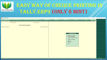 Chapter 10 Easy Way of Cheque Printing in Tally.ERP 9 | Hindi