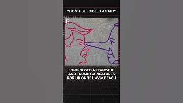 #FirstpostNews: Netanyahu and Trump Caricatures Pop Up on Tel Aviv Beach Ahead of Meeting | N18G