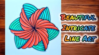 Beautiful Intricate Line Art Design Step-By-Step Decorative Drawing