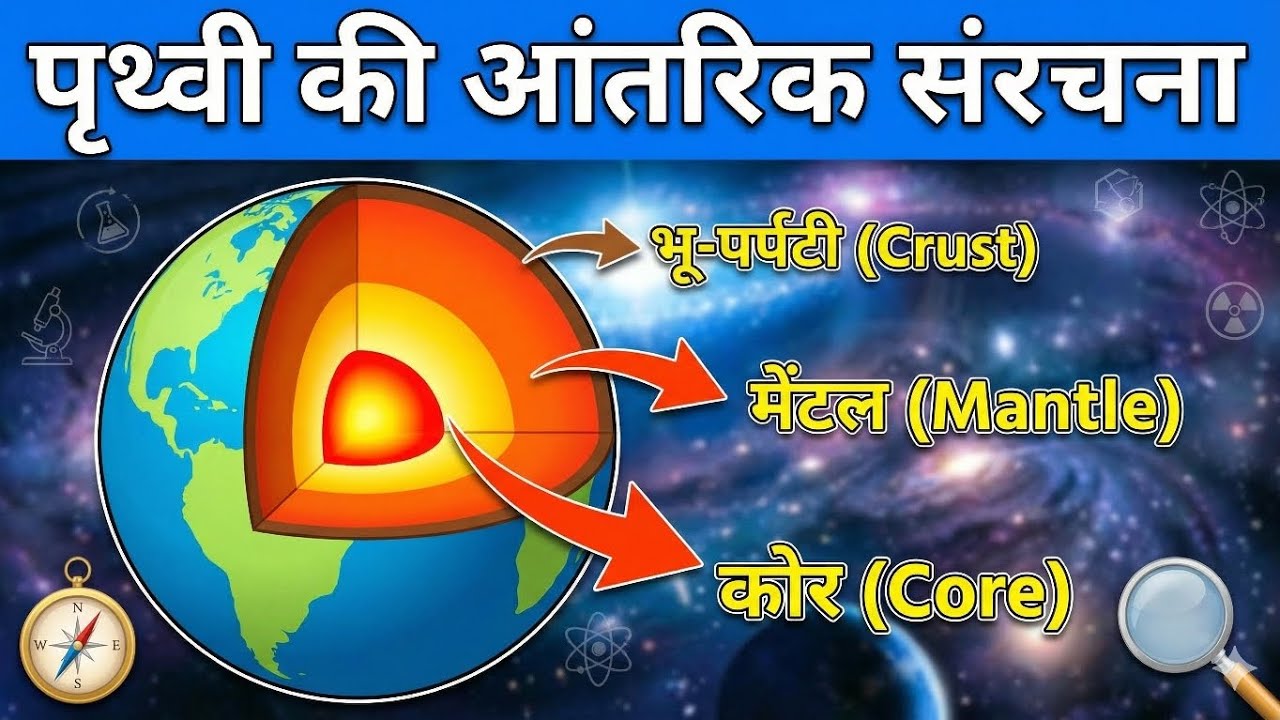 पृथ्वी की पर्तें,  मेटल, कोर, भू -पर्पटी #ukpsc #uksssc #gk #bpsc #uppsc 