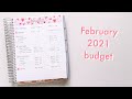 February 2021 Budget | Erin Condren Budget Planner