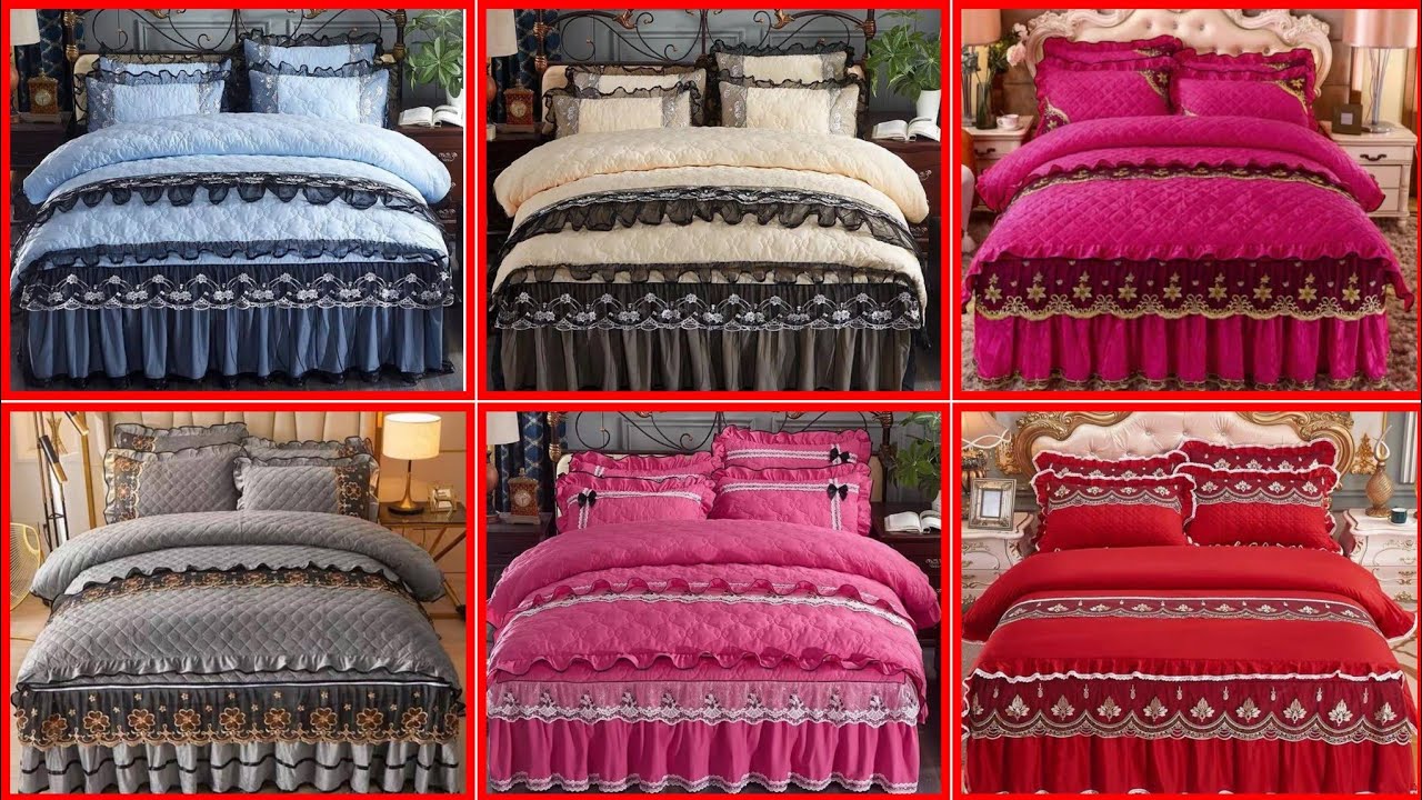 Bedding Sets Luxury Champagne Gold Set Jacquard Cotton Lace Embroidery Duvet Cover Quilted Bedspread