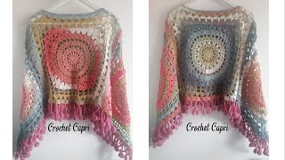 PONCHO BOHO A CROCHET