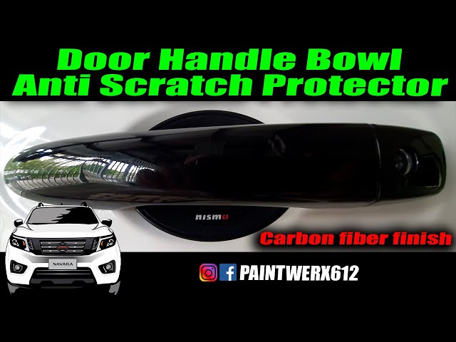 Unbranded Carbon Fiber Door Handle Protector & Bowl Cover Set – For Nissan – Car Scuff Guard