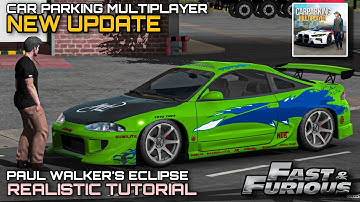 Fast And Furious Mitsubishi Eclipse Livery Tutorial in Car Parking Multiplayer New Update