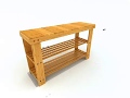 100% Natural Bamboo Shoe Bench 2 Tier Wooden Shoe Rack Shelf Organizer