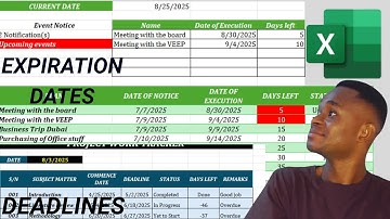 How To Create Deadline Tracker / Expiration Dates : Essential Skill in Excel 