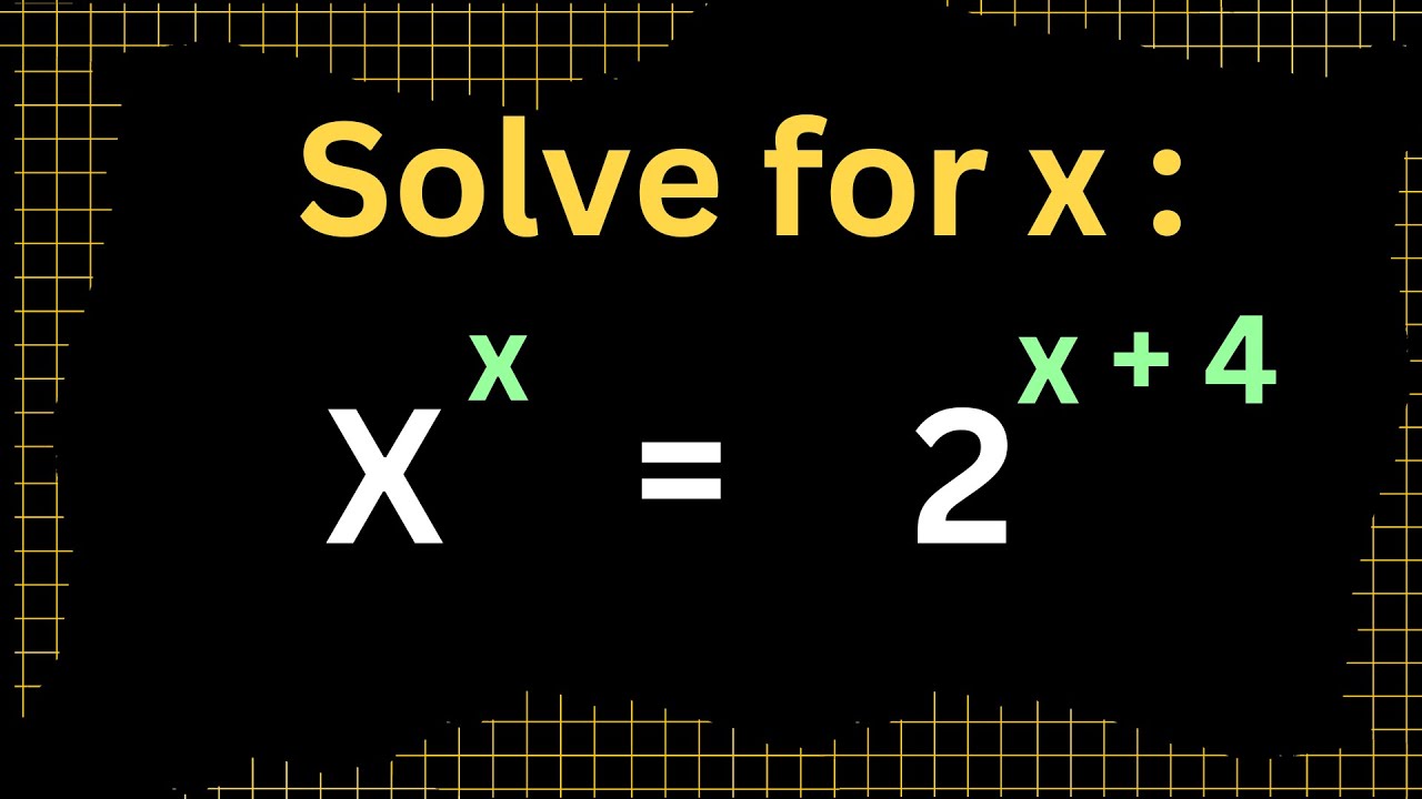 Solving a nice exponential equation #maths - YouTube