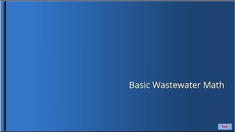 Basic Wastewater Math