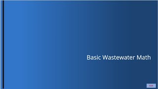Basic Wastewater Math