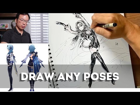 ✍️ Draw with Kenan | Pose Practice | Pencil + Ink | Relax Music | No Speed Up | ASMR
